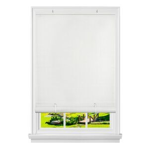 HomeStock Beauty Vinyl Roll-Up Blind, 72"x72", White - Cordless, Soft Light